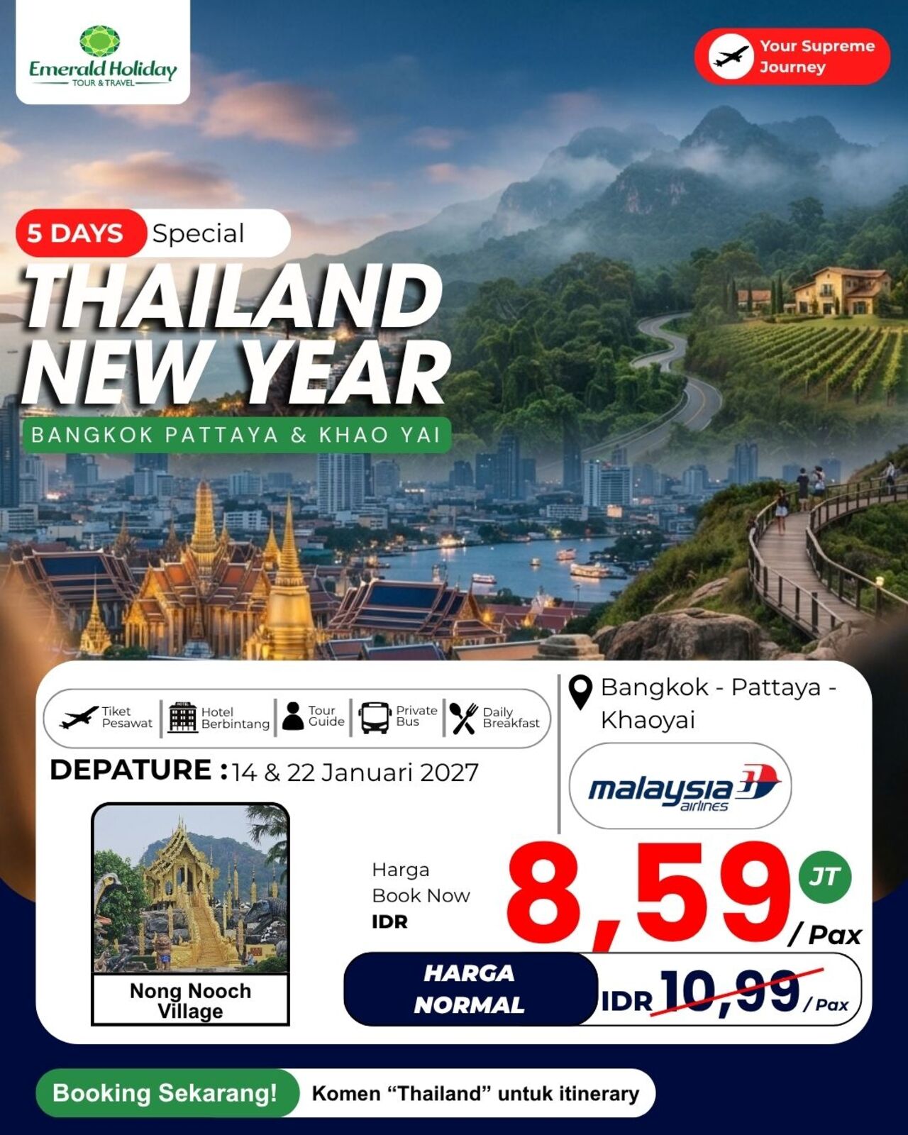 5D4N BANGKOK 14 & 22 JAN 27